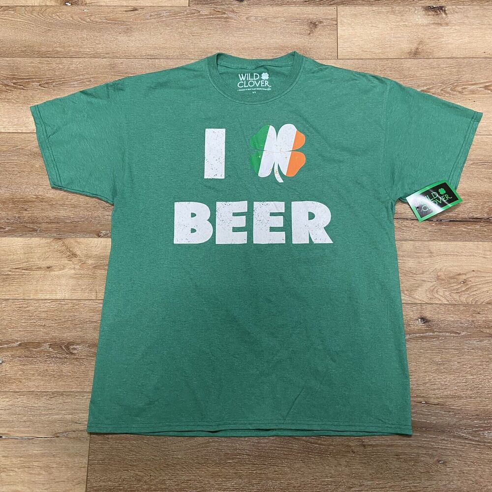 Wild Clover Mens I Love Beer T-Shirt Size XL Brand New St. Patrick's Day